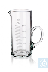 Mensur zylindrisch, 100 ml, Ø 50 x H 100 mm, graduiert, mit Ausguss und Griff, Simax®...